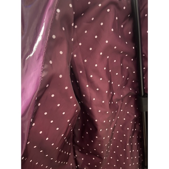 Xhilaration Raincoat Womens Medium Purple vinyl Glossy Hooded Water Resistant - Picture 5 of 6